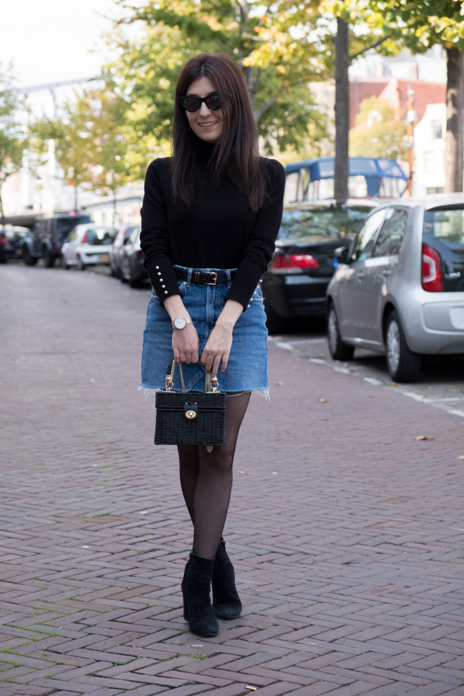 colourful denim skirt